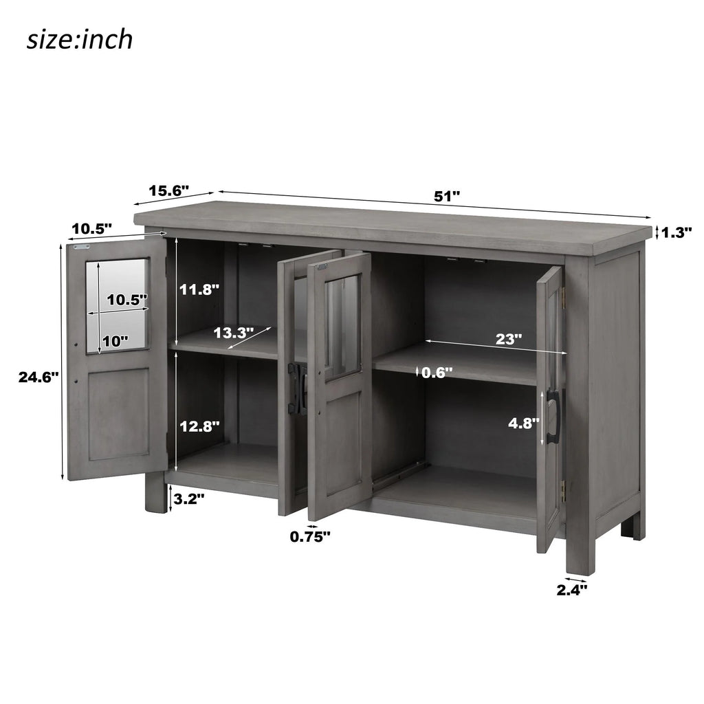 Buffet Cabinet with 4 Doors and Adjustable Shelves F761955