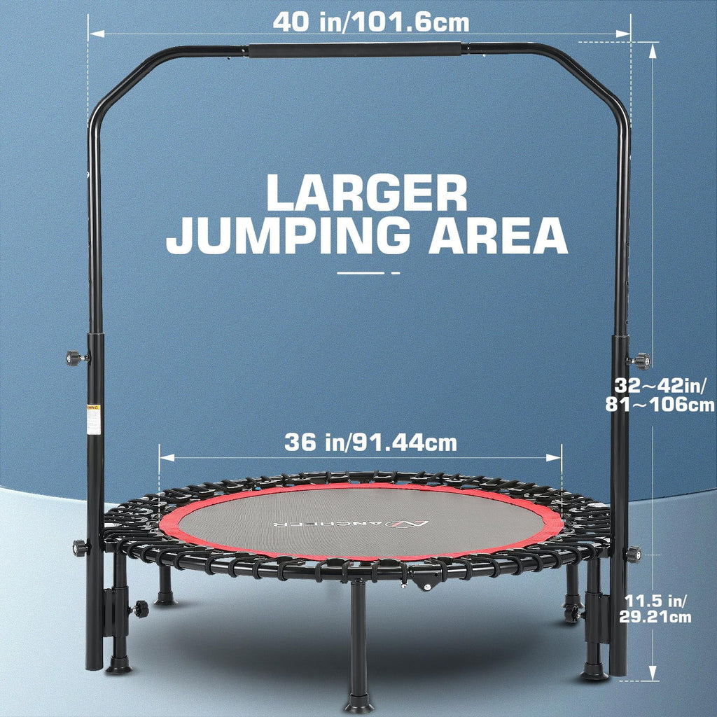 40 Foldable Mini Trampoline with Bungees M7276