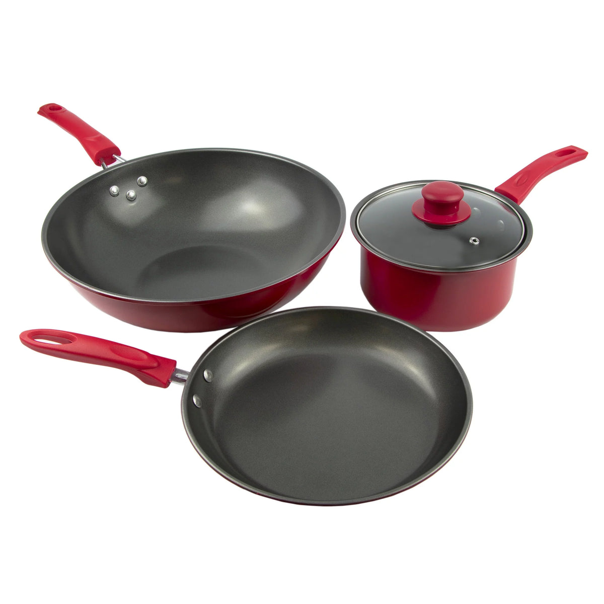 4-Piece Non-Stick Cookware Set in Red F125081