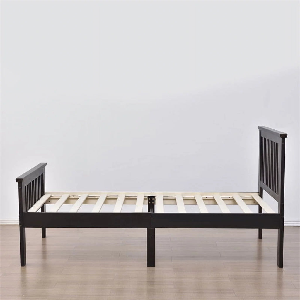 2-Piece Set with Double Sliding Door Wardrobe & Twin Bed W65670