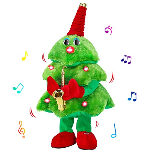 Singing Dancing Christmas Tree Plush Toy with Lights & 8 Music Carols O65350