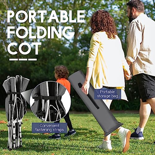 Green Heavy Duty Folding Camping Cot with Cot Pad and Carry Bag X9898