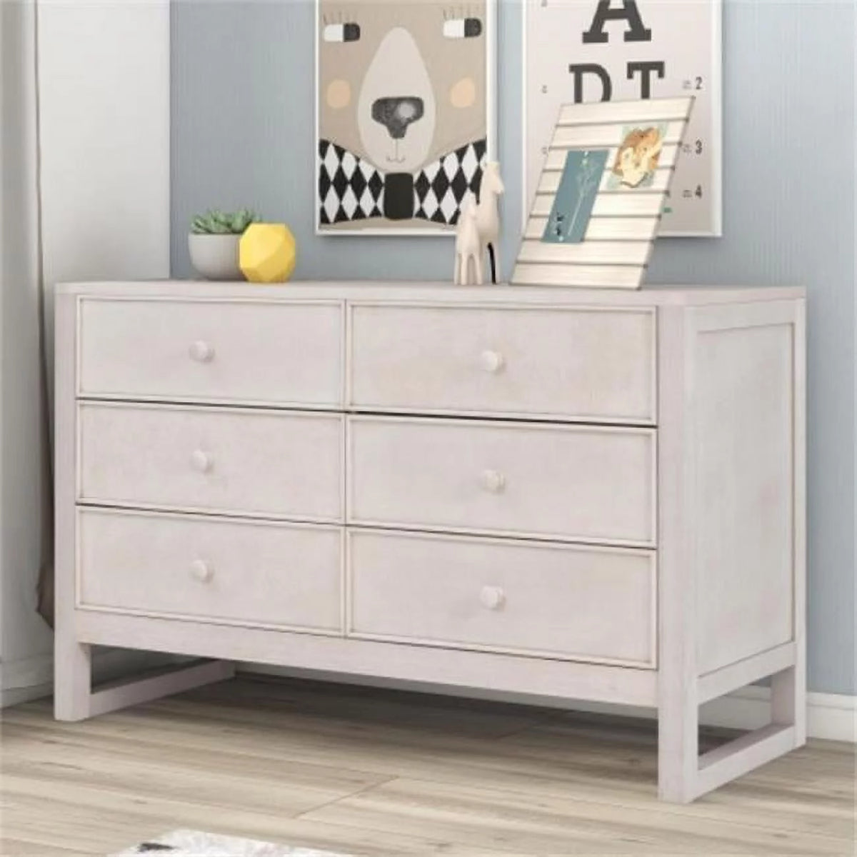 Rustic Wooden 6 Drawers Dresser N715
