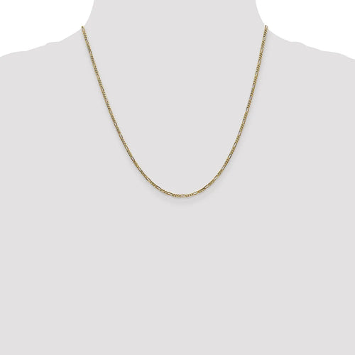 14kt Yellow Gold 1.8mm Flat Figaro Chain 20 inch Lobster Clasp N88579