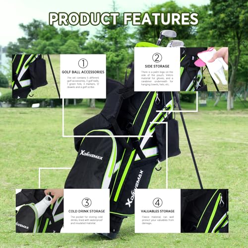 15 Way Lightweight Golf Stand Bag with Rain Cover A163222