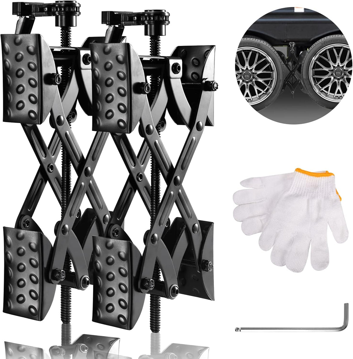 2 Packs RV Wheel Stabilizer with Integrated Wrench, Open 3'' to 10'' N4846
