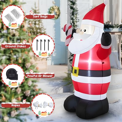 4 Foot Christmas Inflatable Santa Claus Decoration with LED Lights T4767