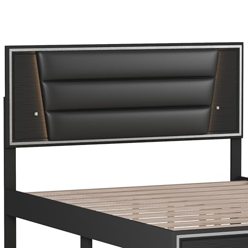 3-Pieces Queen Size Upholstered Bedroom Sets with LED Lights P2588