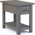 Solid Acacia Wood 14 inch Narrow Side Table with Storage, 1 Drawer and 1 Shelf I939