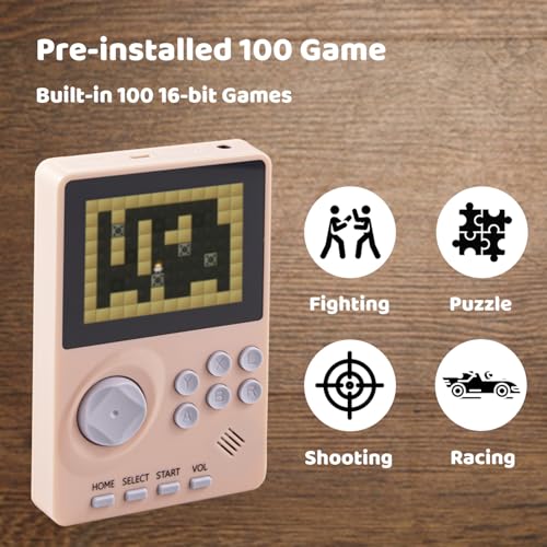 Kids Handheld Video Game Console with 100 16-bit Games, 2.8" Color Screen, Rechargeable Battery (Light Blue) J707