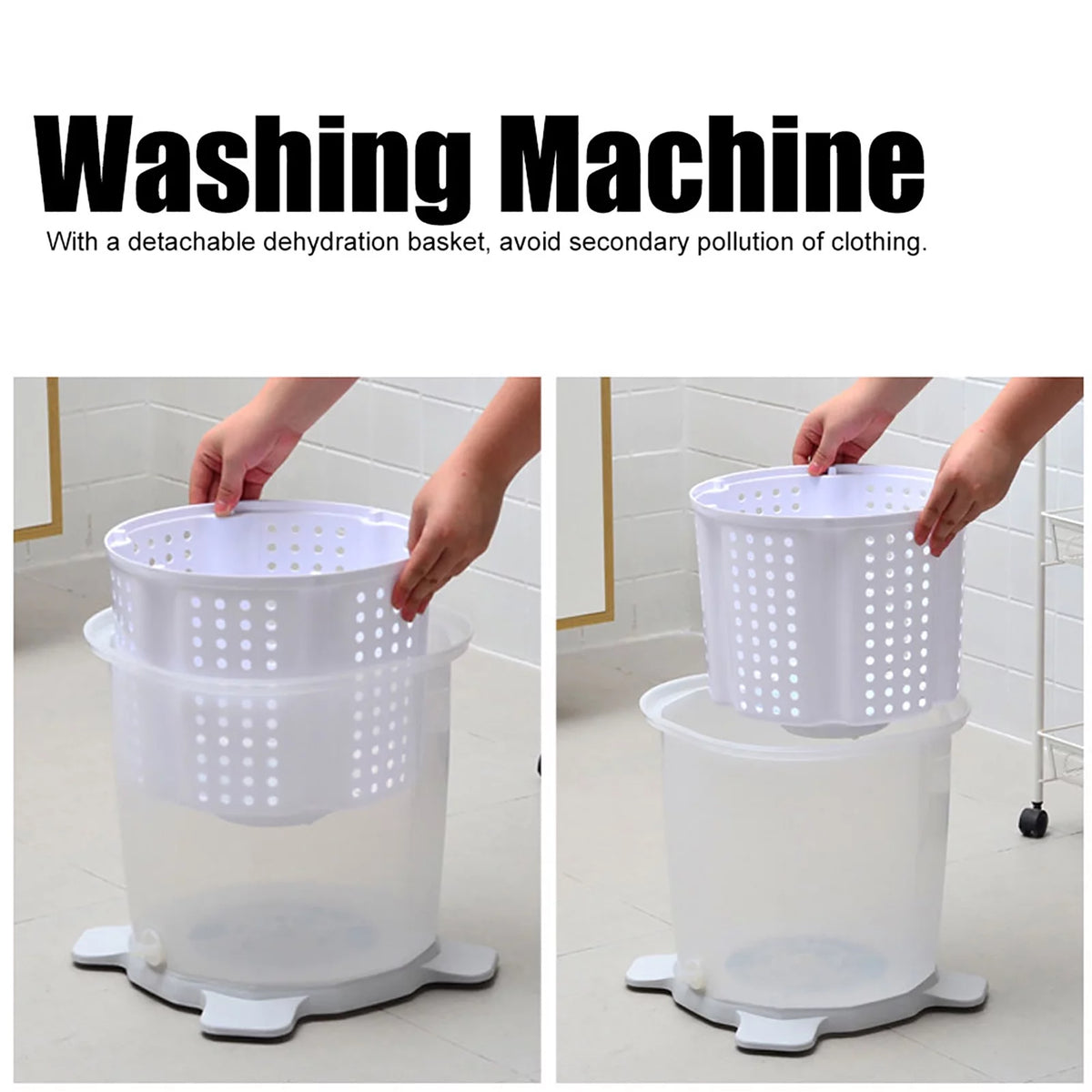 Gray Mini Portable Manual Washing Machine J606