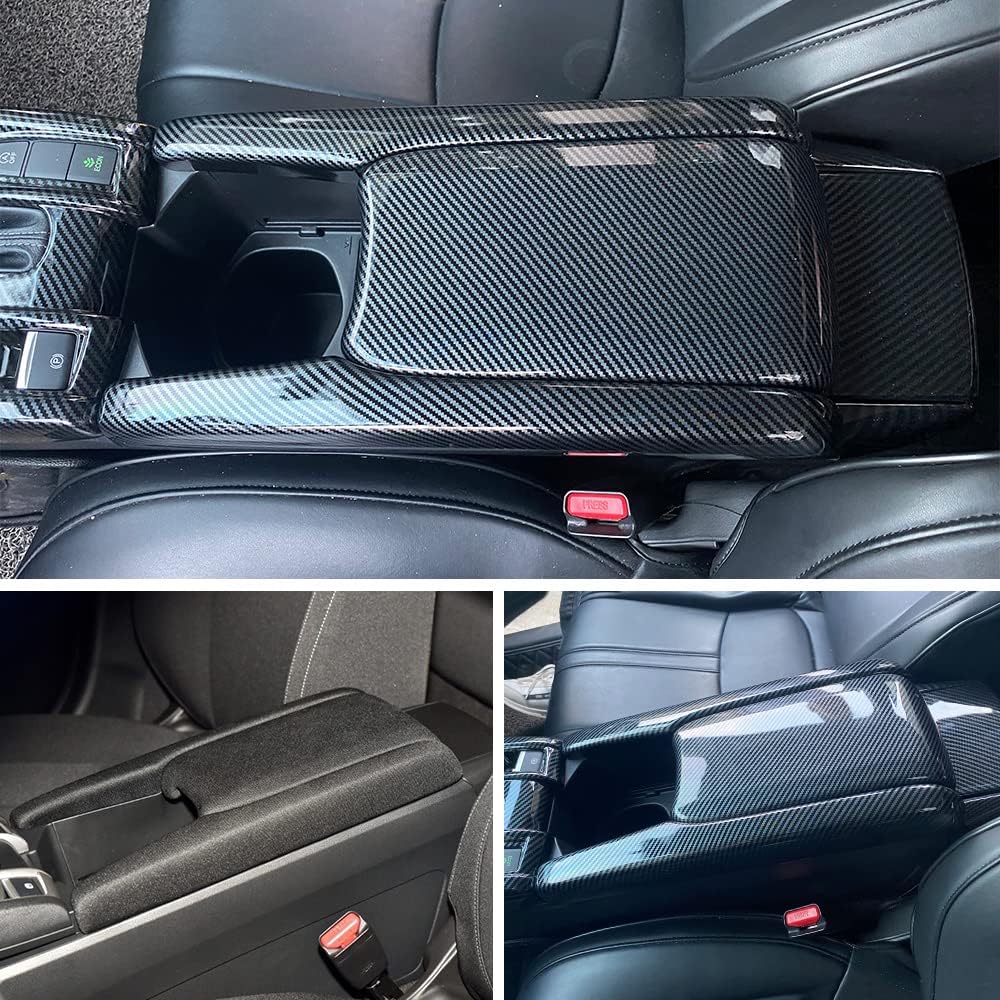 Carbon Fiber Color Car Armrest Box Cover Center Console Panel I164749