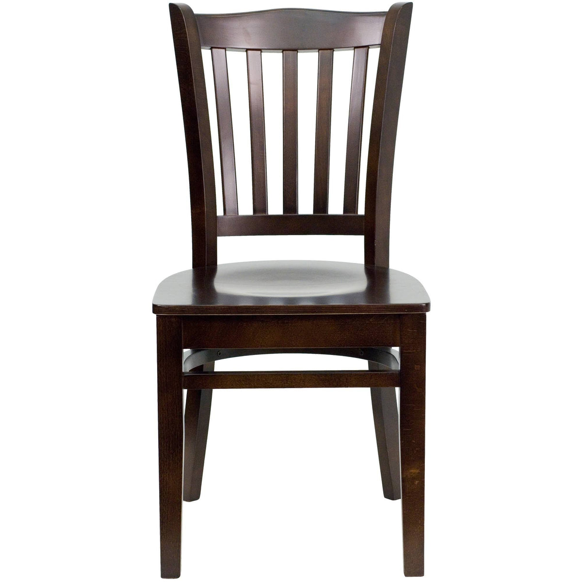 Vertical Slat Back Walnut Wood Restaurant Chair R24011