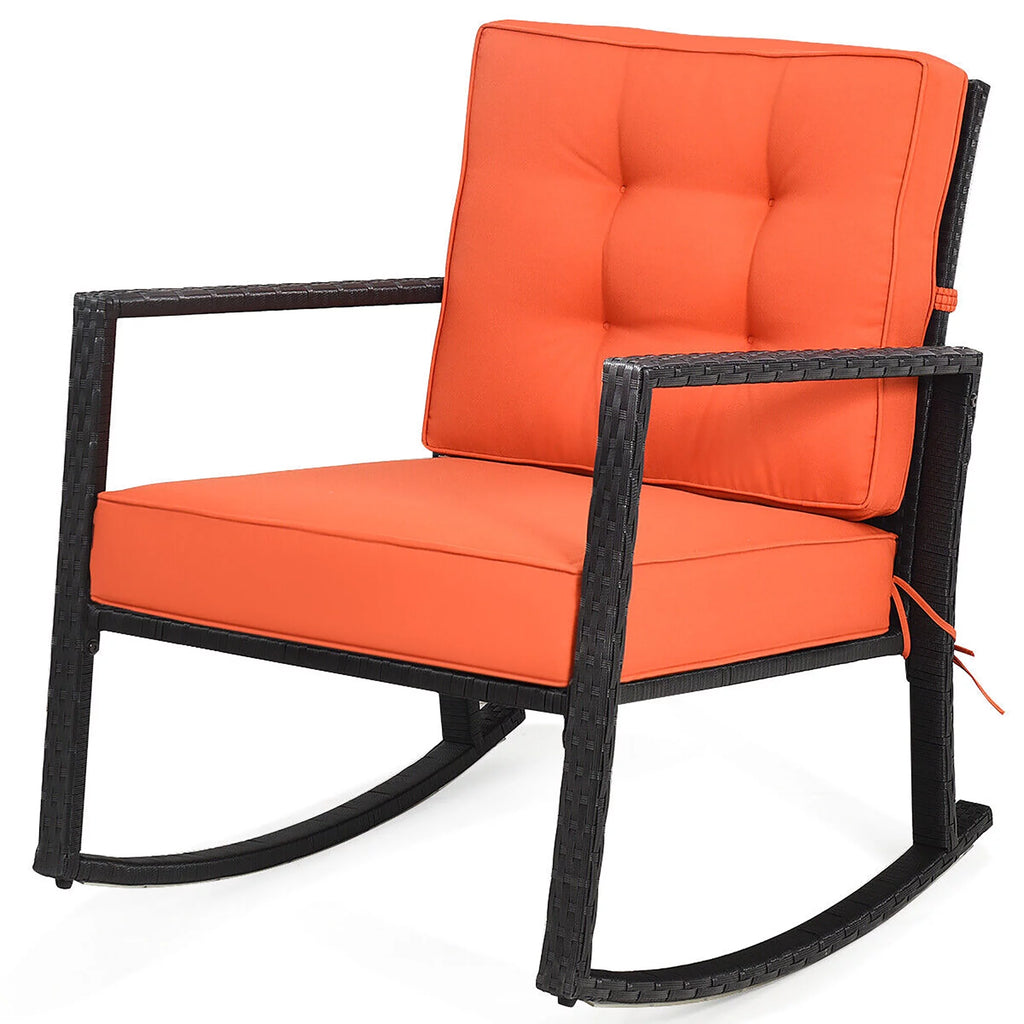 Outdoor Wicker Rocking Chair with Cushion T9949