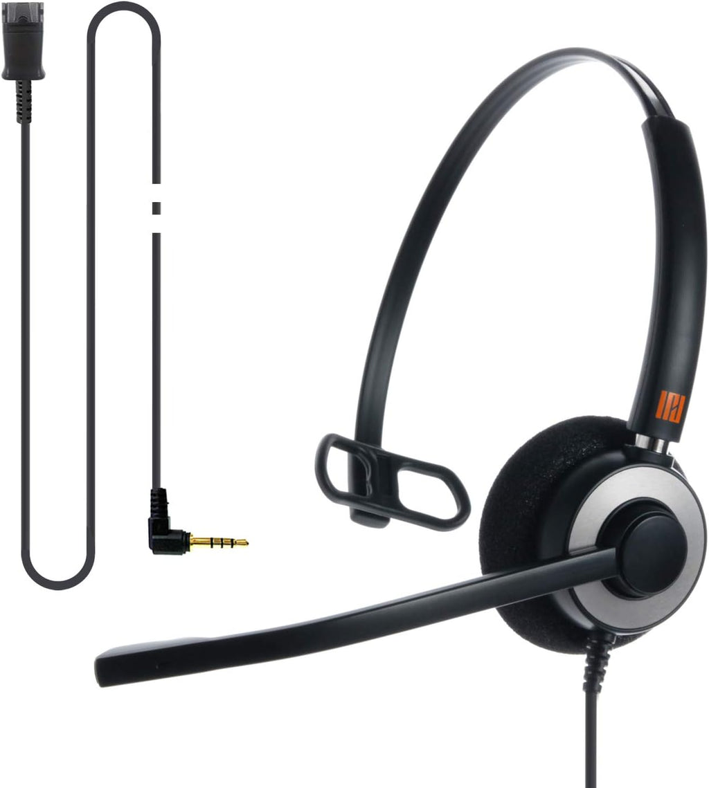 Professional Monaural Noise Cancelling Corded Headset Pack of 2 G1165