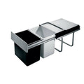 Black Bottom Mount Double Bin Trash Can with Full Extension Slides D6624