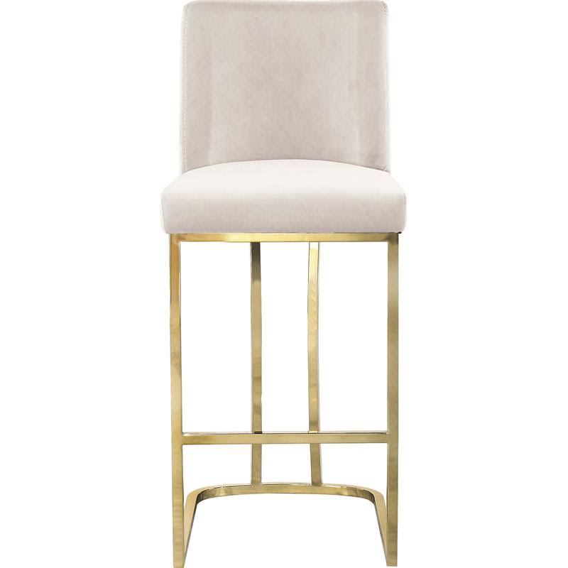 Cream Velvet Stool Q16846