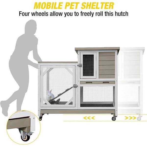 Large Indoor Rabbit Hutch with Pull out Tray U35652