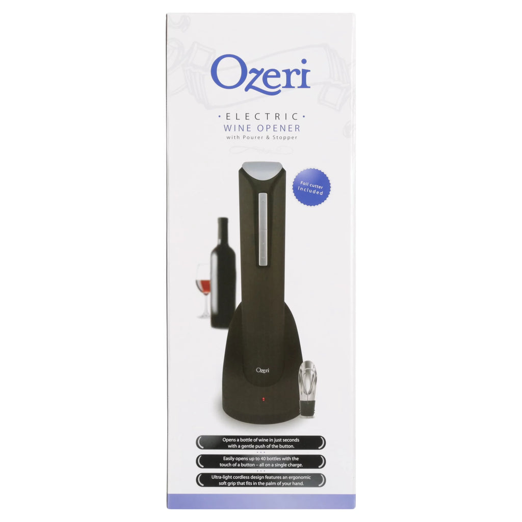 Electric Wine Bottle Opener with Wine Pourer, Stopper, Foil Cutter and Recharging Stand N8801