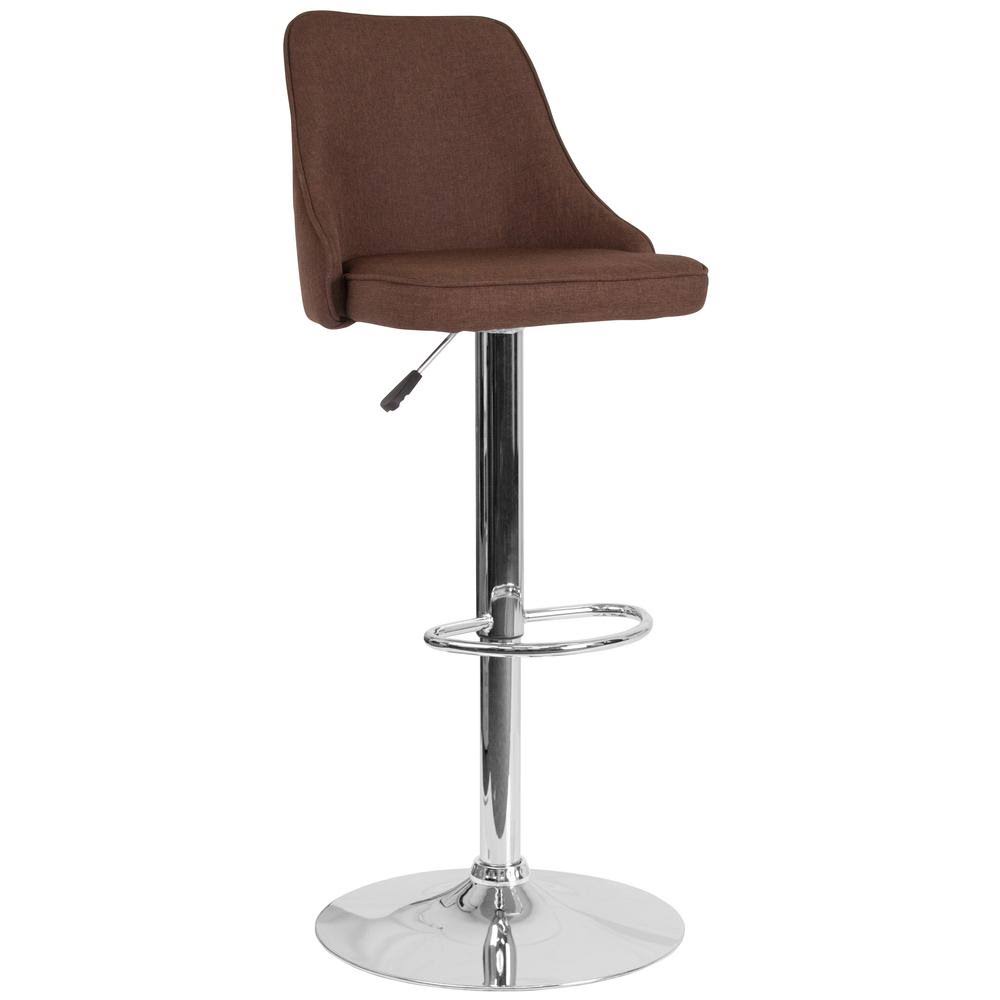 Brown Fabric Bar Stool V201