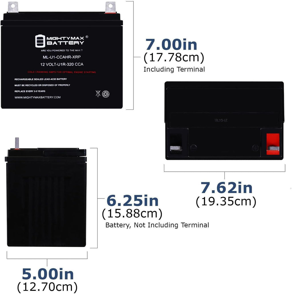 12V 320CCA Replacement Battery R20608