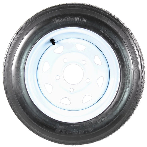 2-Pk Trailer Tire On Rim 480-12 4.80-12 12 LRB 5 Hole White Spoke Wheel M4502