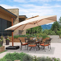 10ft Beige Cantilever Patio Umbrella D31331