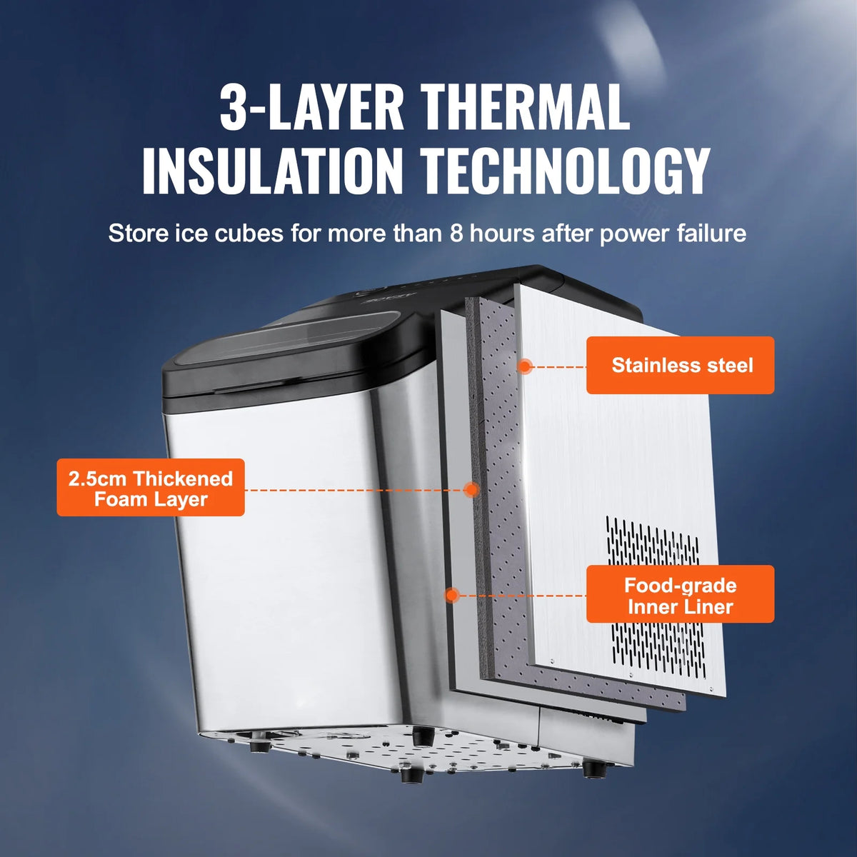 Portable Countertop Ice Maker 33lbs/24H with Scoop and Basket P719