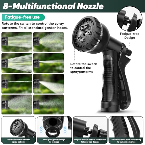 100FT Lightweight Garden Hose with 8 Function Nozzle K675096