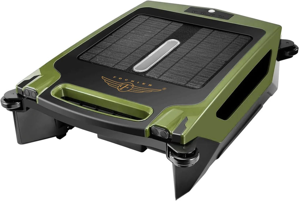 Cordless Robotic Pool Cleaner, Solar Powered Pool Skimmer with Dual Charging Options, Pool Robot Vacuum with Automatic Obstacle Avoidance, Green P17202