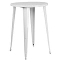 30" Round White Metal Bar Height Table Z1173