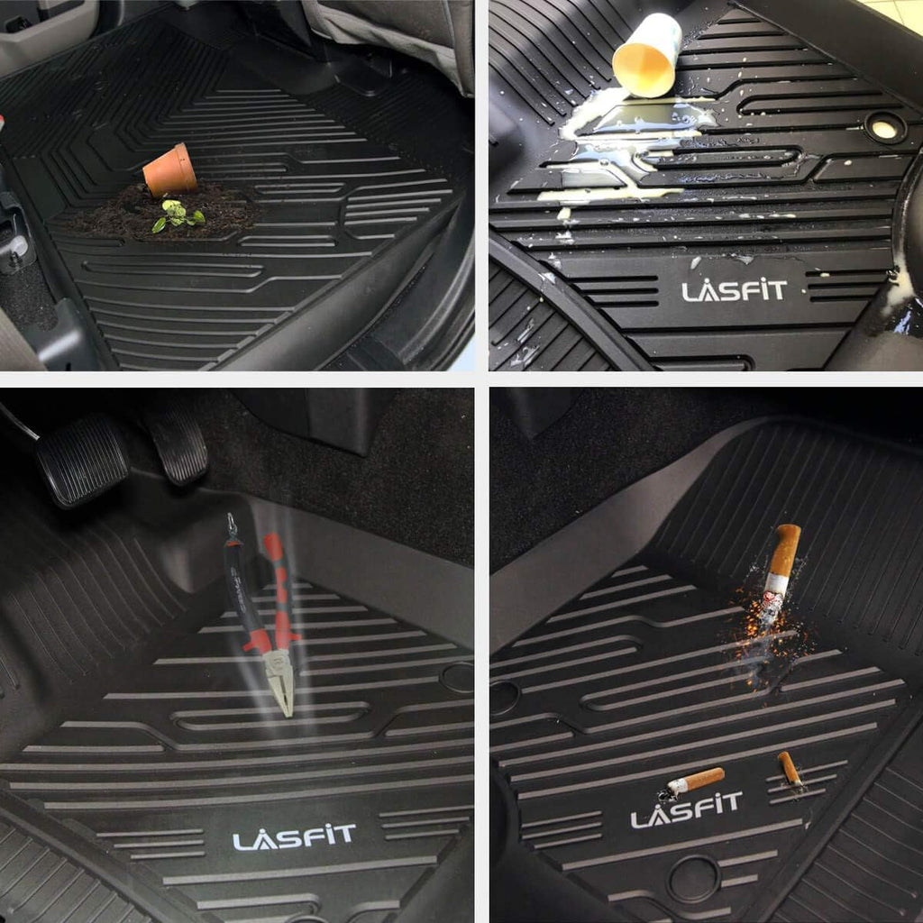 All Weather TPE Car Floor Mats Front and Rear 2 Rows Set K89433