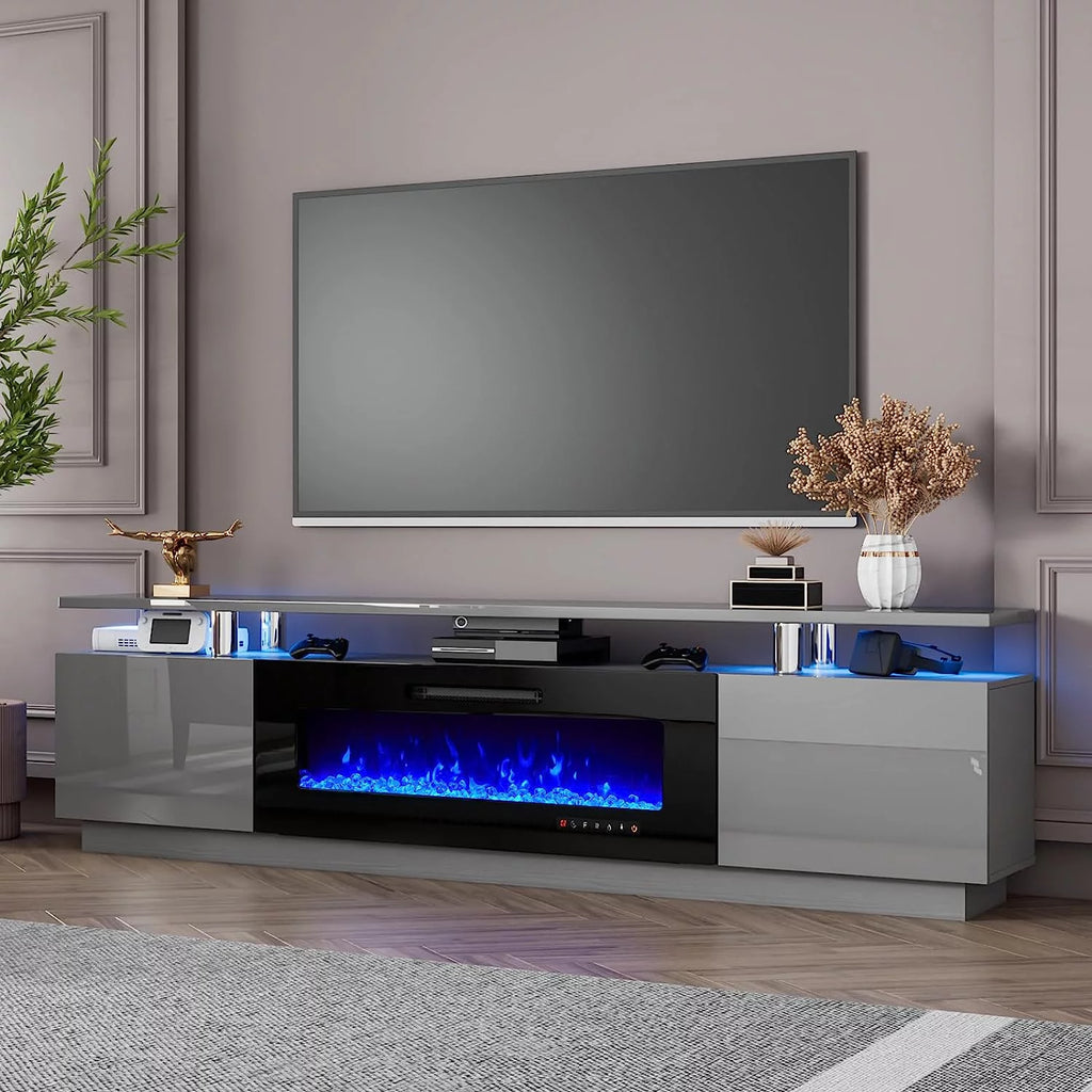80" Fireplace TV Stand with 40" Electric Fireplace B418