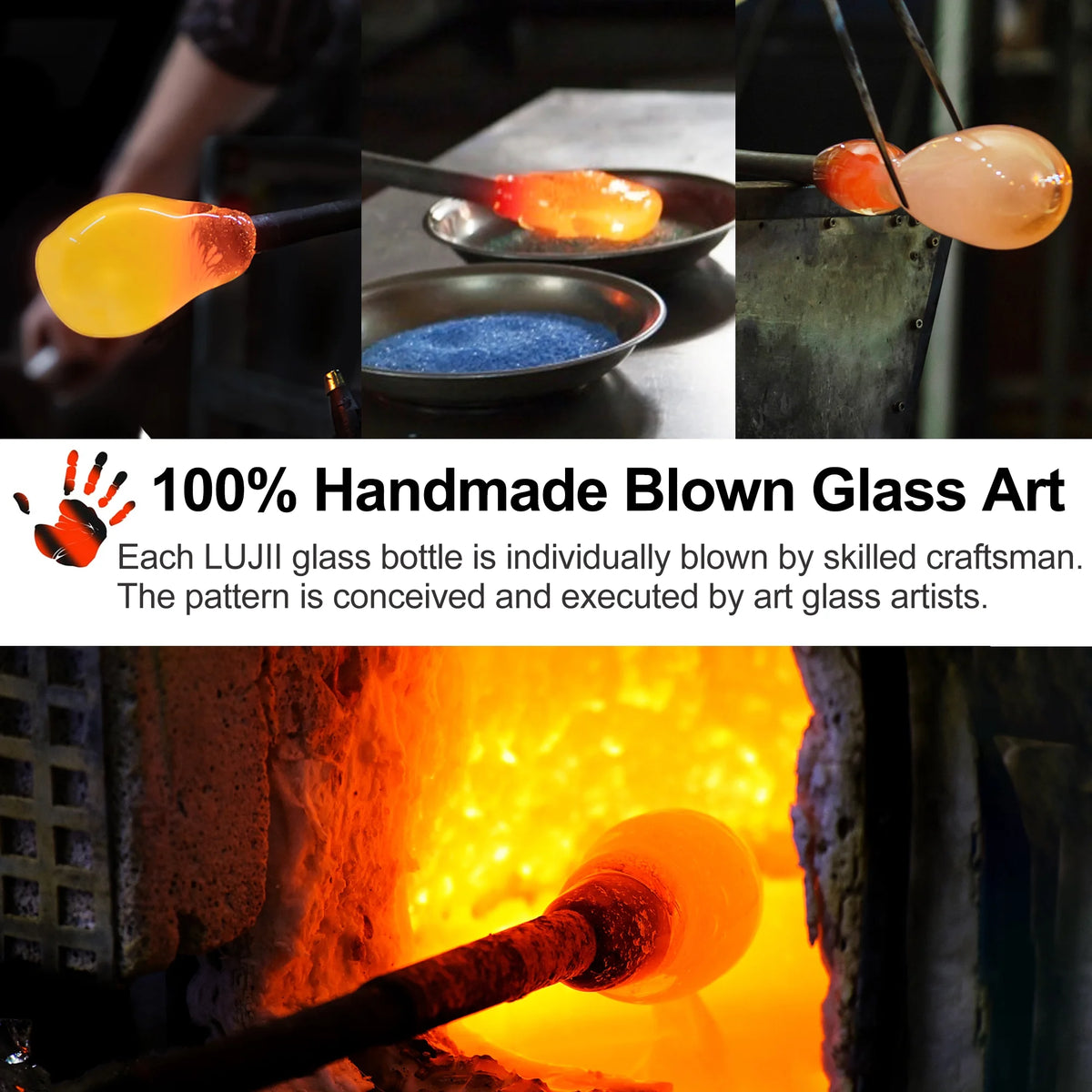Blown Glass Hummingbird Feeder with Ant Moat A8607