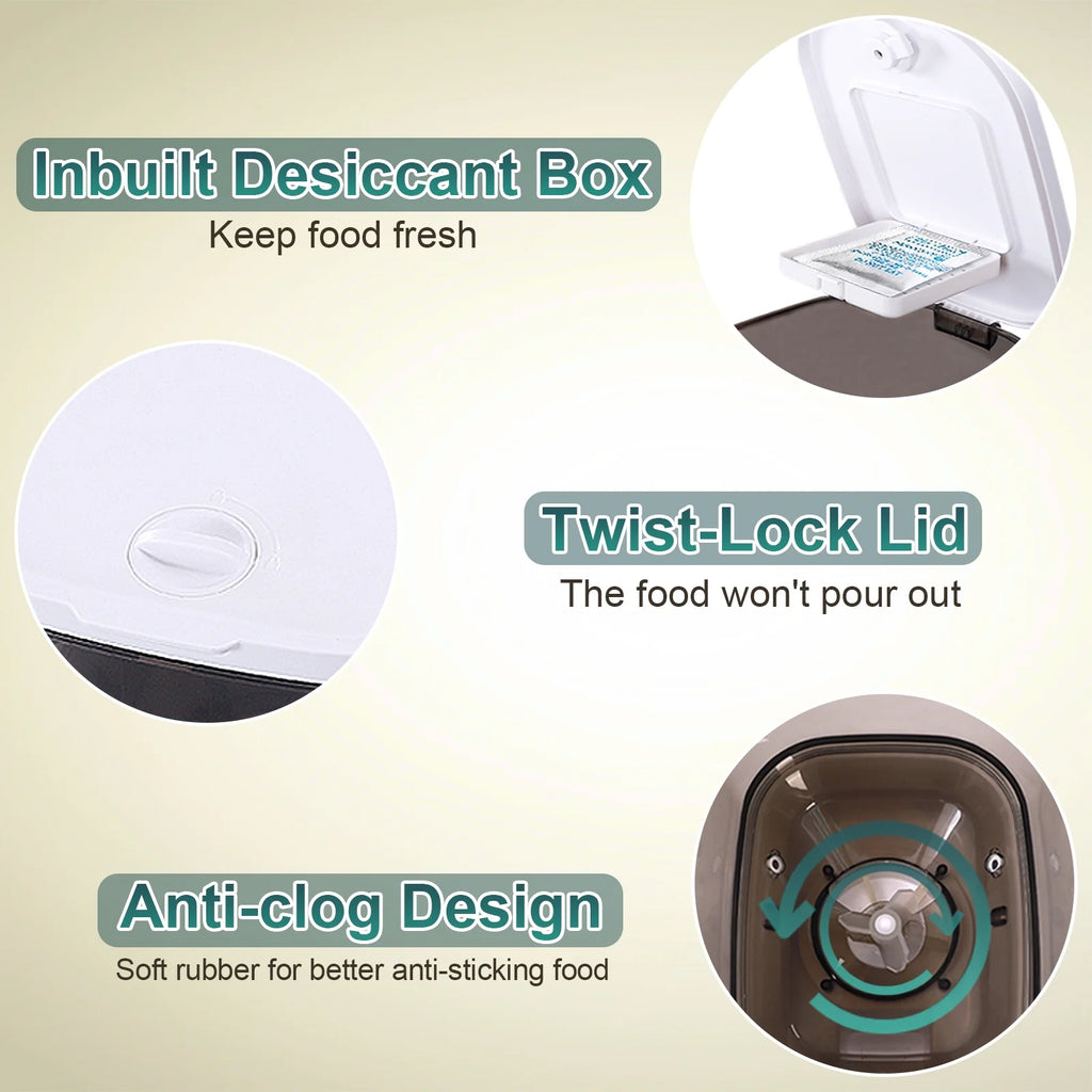 Automatic Cat Feeder 6L Dry Food Dispenser with Desiccant Bag S61420