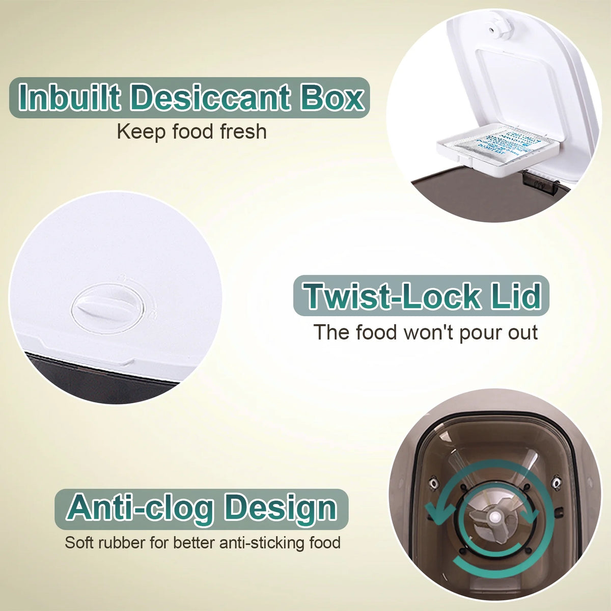 Automatic Cat Feeder 6L Dry Food Dispenser with Desiccant Bag S61420
