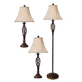 Brass Floor and Table Lamp Set Z428829