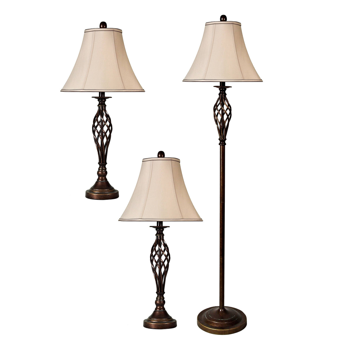 Brass Floor and Table Lamp Set Z428829