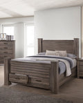 Queen Size Wood Bed with Storage Drawers N910512