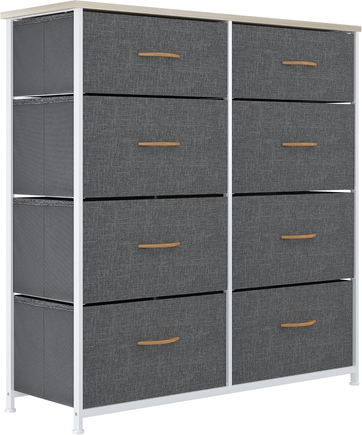 Dark Grey 8 Drawer Fabric Storage Tower G9101