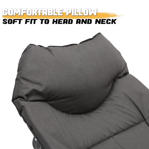 Black Set of 2 Adjustable Reclining Camping Bed with Carry Bag L63107