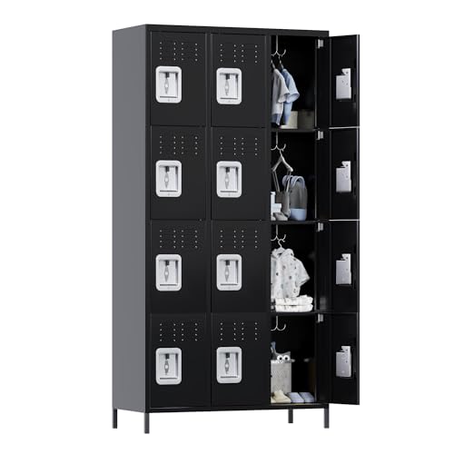 9 Doors Steel Storage Locker Cabinet, Black U798