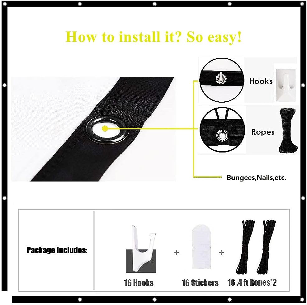 180 Inch 16:9 Portable Folding Projector Screen H830988