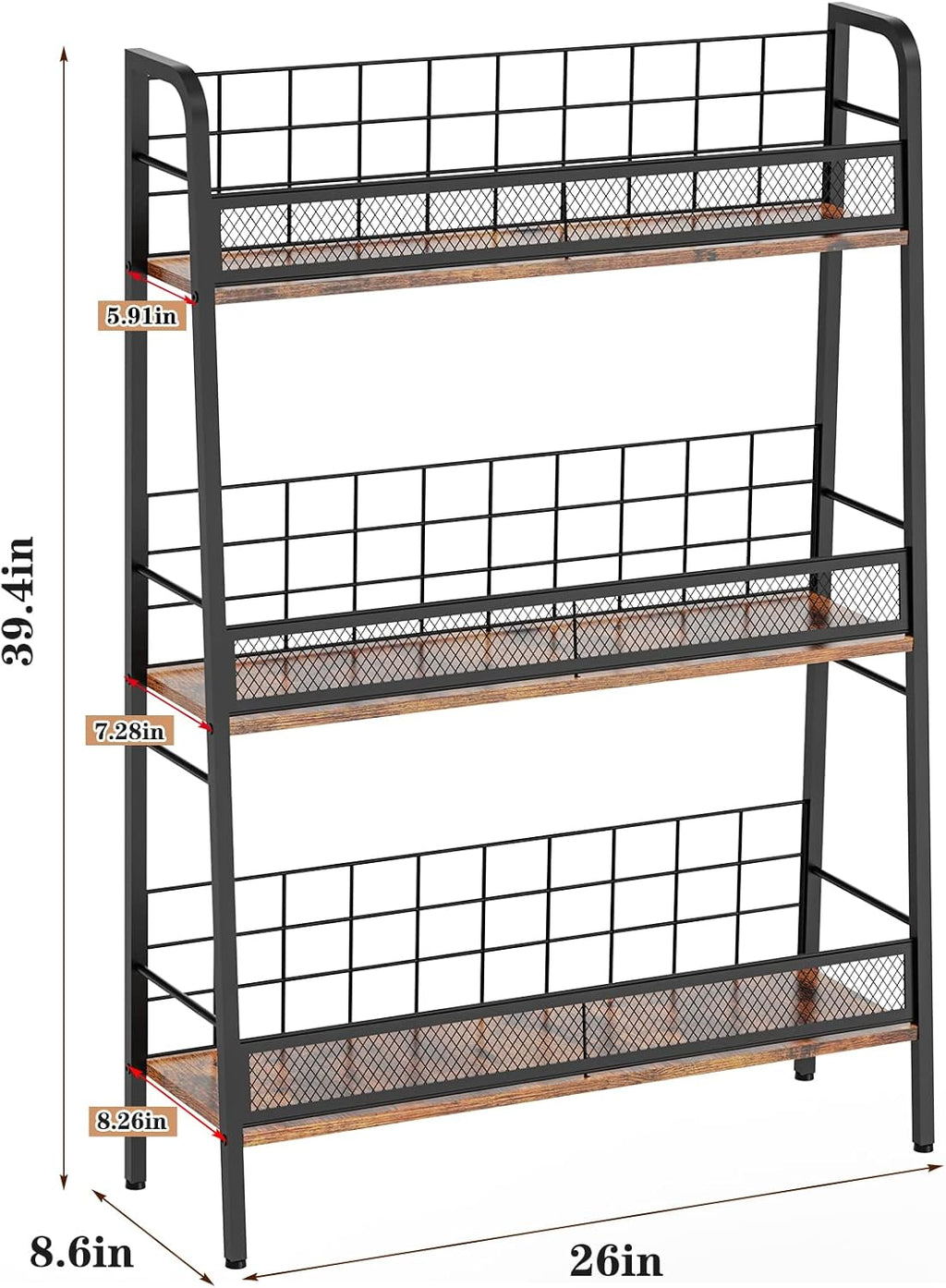 3 Tiers Solid Metal LP Record Storage Rack R208