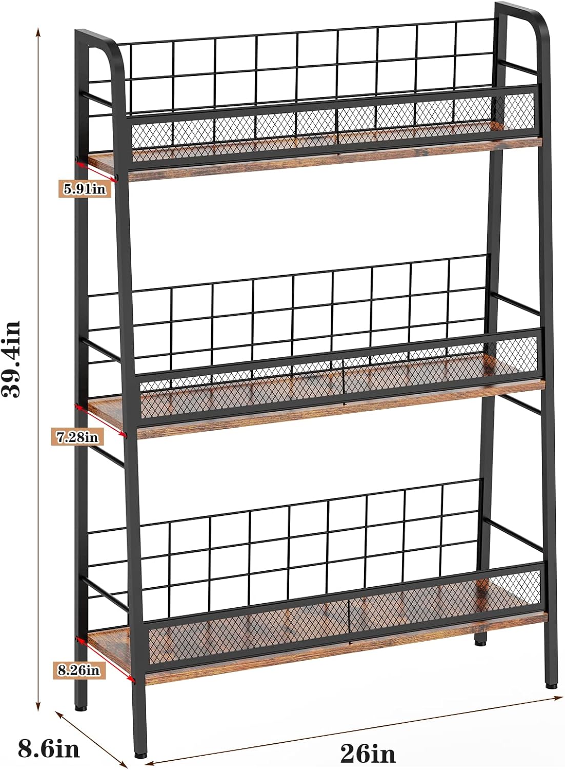 3 Tiers Solid Metal LP Record Storage Rack R208