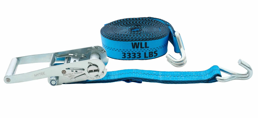 10 Pack 2 Inch x 27 FT Blue Ratchet Strap with J Hooks R353153