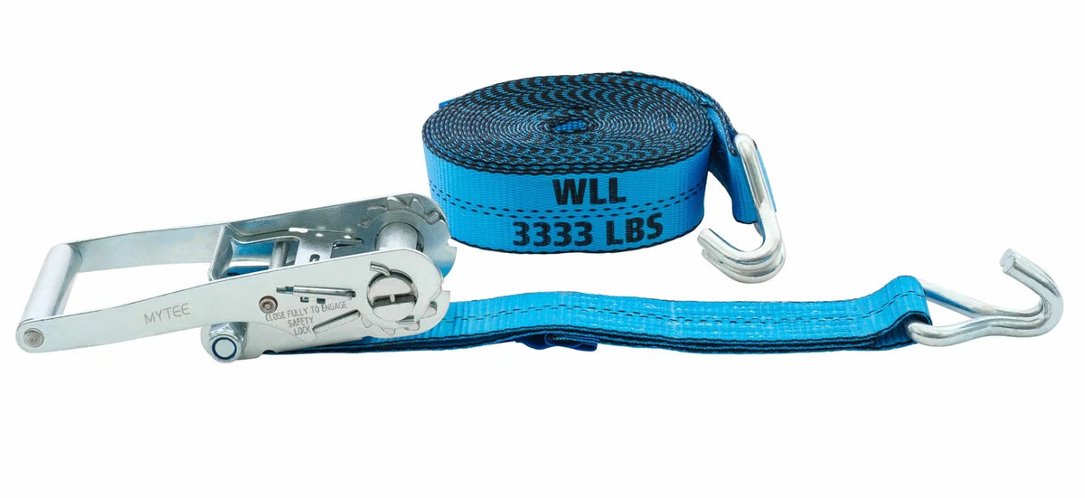 10 Pack 2 Inch x 27 FT Blue Ratchet Strap with J Hooks R353153
