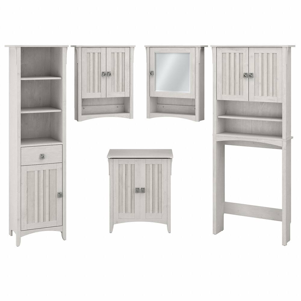 Linen White Oak Engineered Wood Bathroom Storage Set R8855