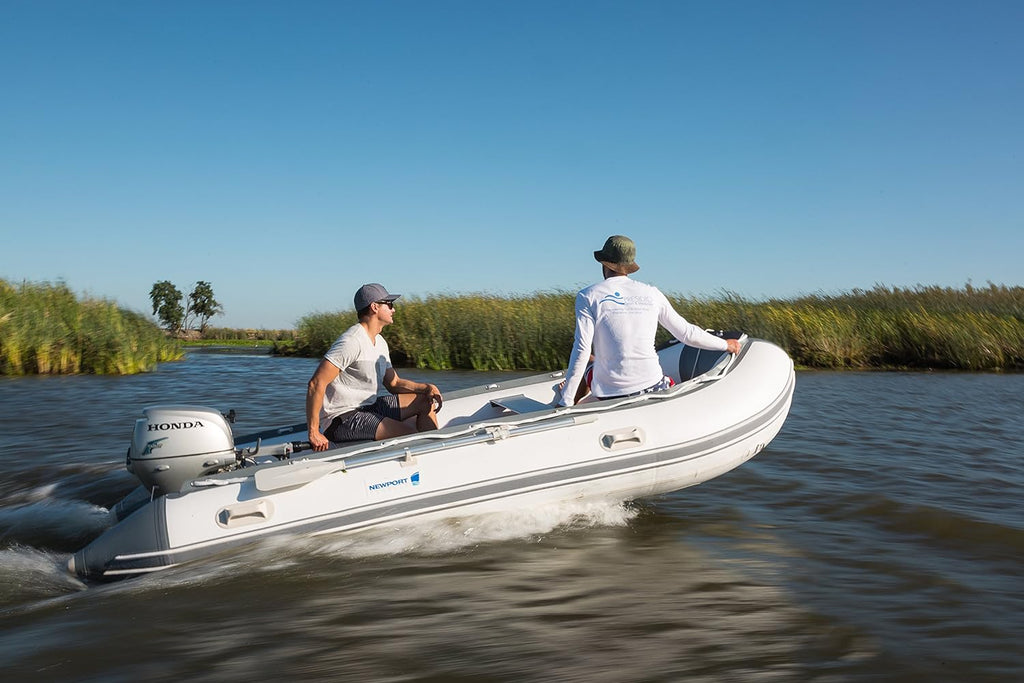 12ft 6in Inflatable Dinghy Boat Tender - 6 Person - 20 Horsepower, White/Gray A9283