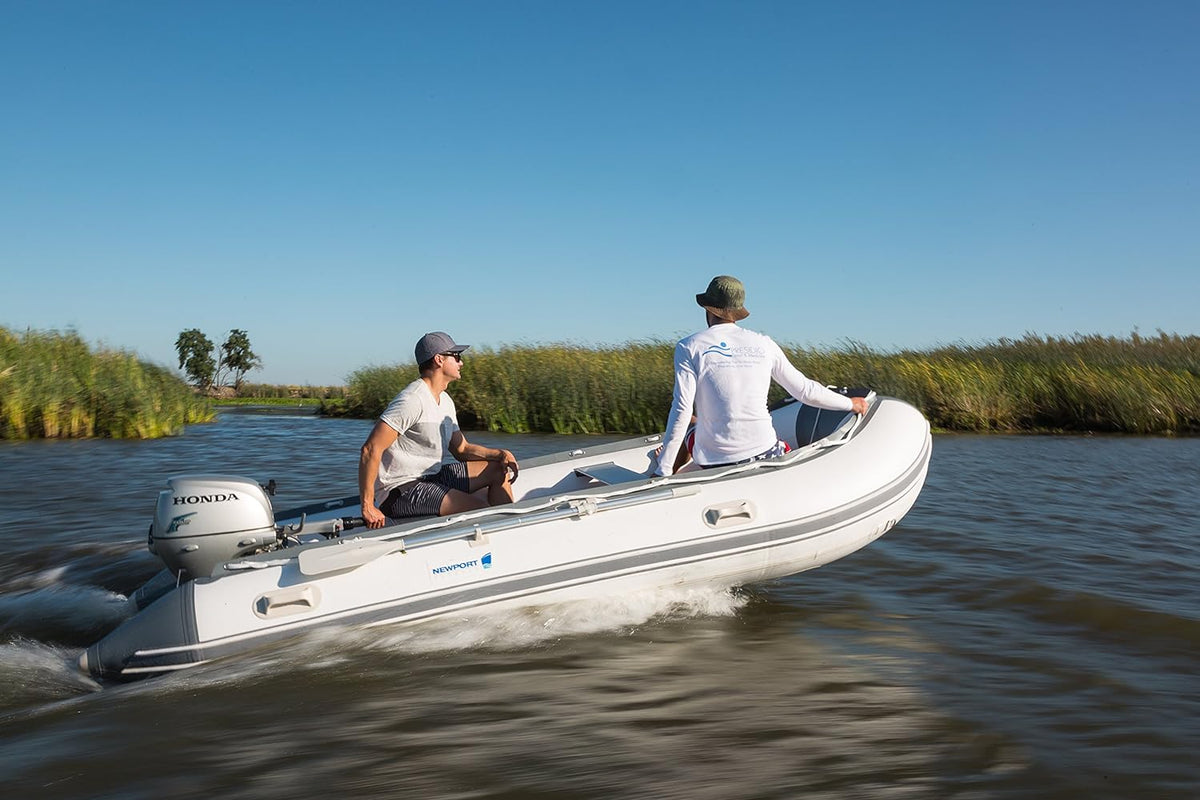 12ft 6in Inflatable Dinghy Boat Tender - 6 Person - 20 Horsepower, White/Gray A9283